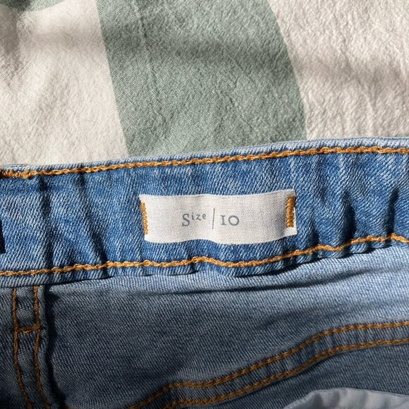 Anthropologie Pilcro & the Letterpress Denim Skirt Womens 10 Button Front Pencil - Picture 4 of 9